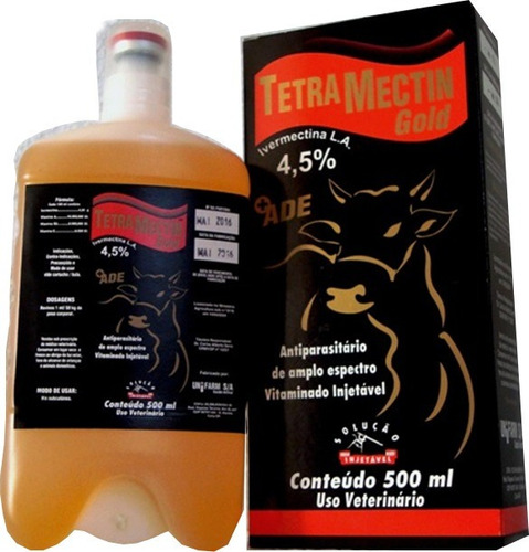 01 Tetramectin Gold L.a 4.5% + Ade Endectocida Longa Ação